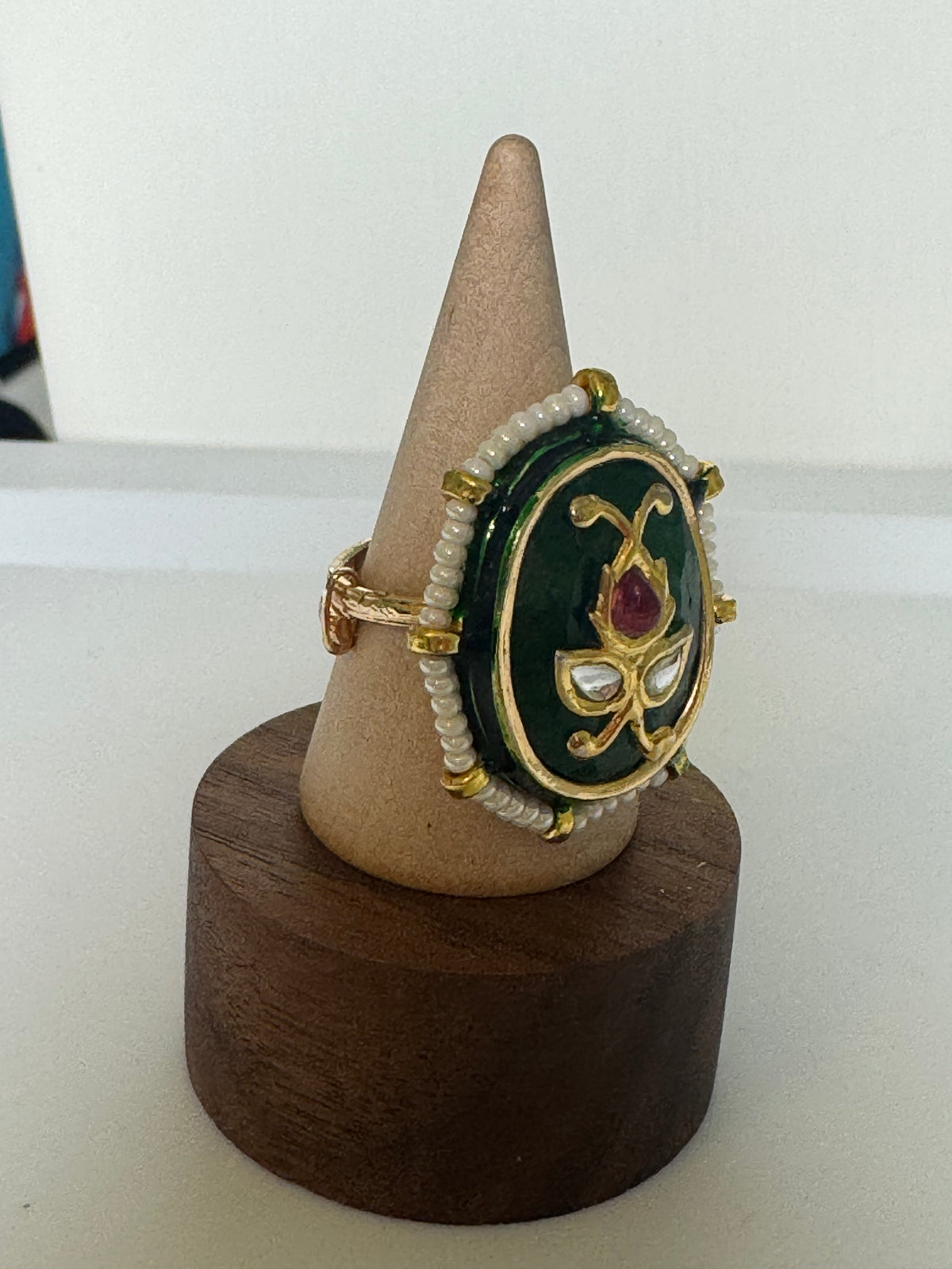 Aventurine Noor Kundan Ring