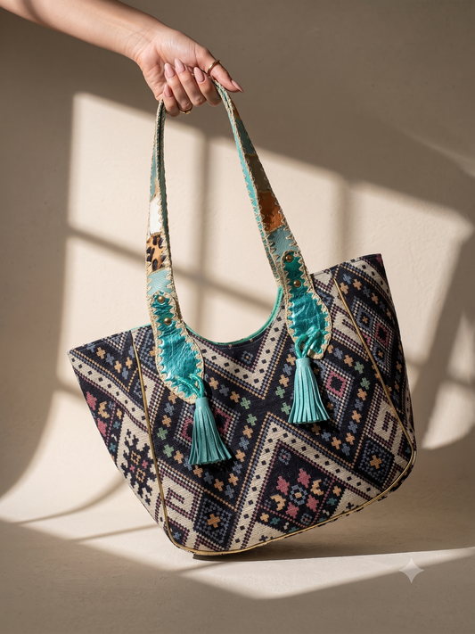 Turquoise Nomad Tote