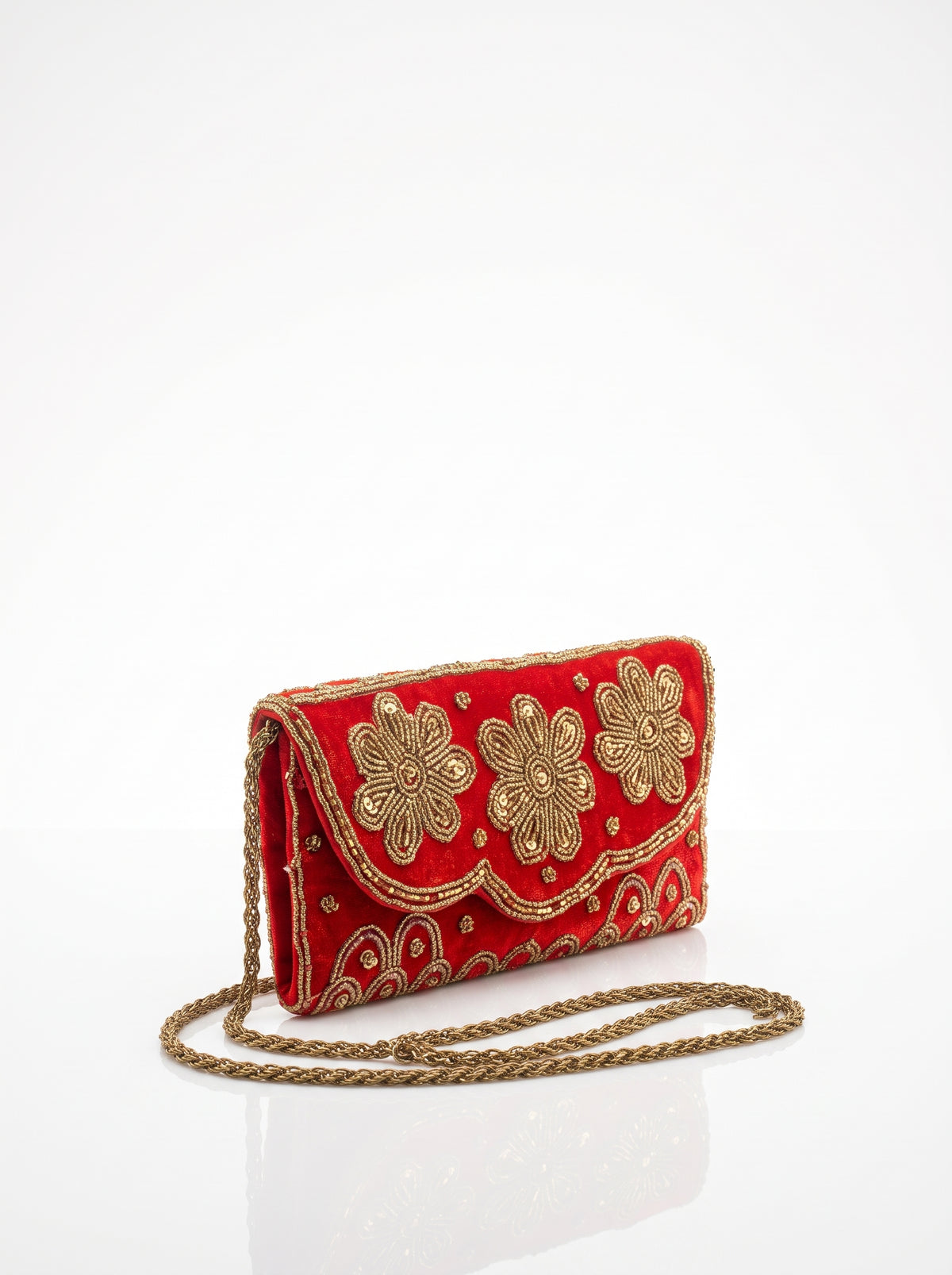 Handmade Red II Velvet Clutch