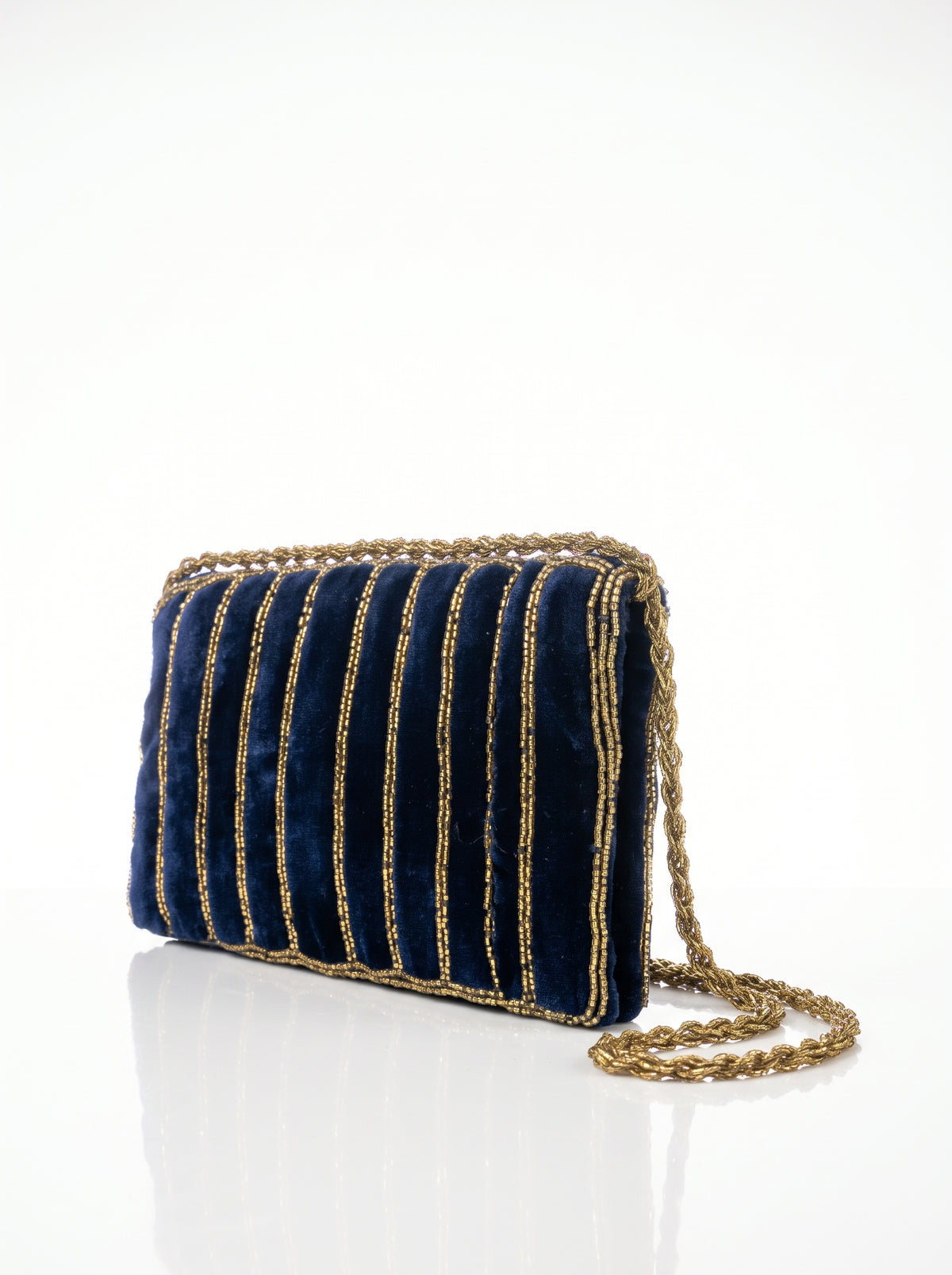 Handmade Royal Velvet Beaded Clutch