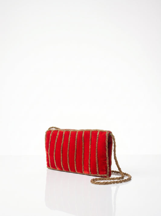 Handmade Red Velvet Clutch