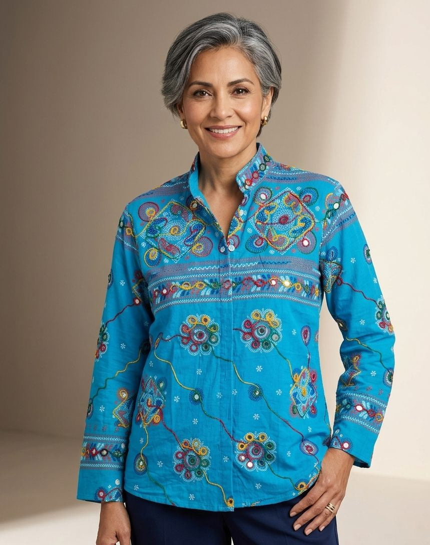 Pure Cotton Mandala Blouse – Yady Clothing