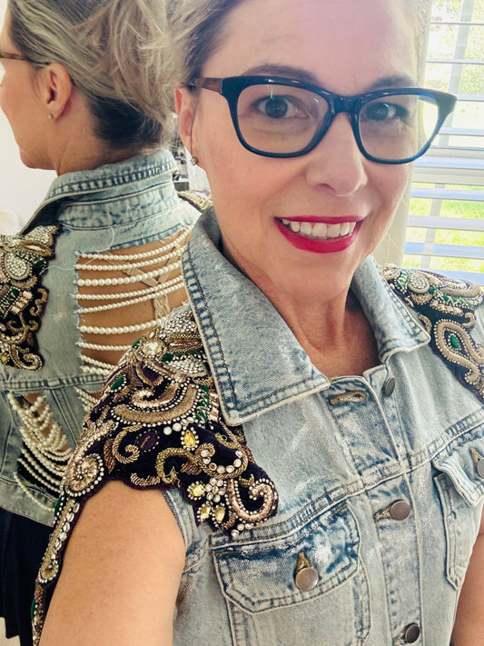 YADY Atelier Seraphina Pearl Denim Jacket