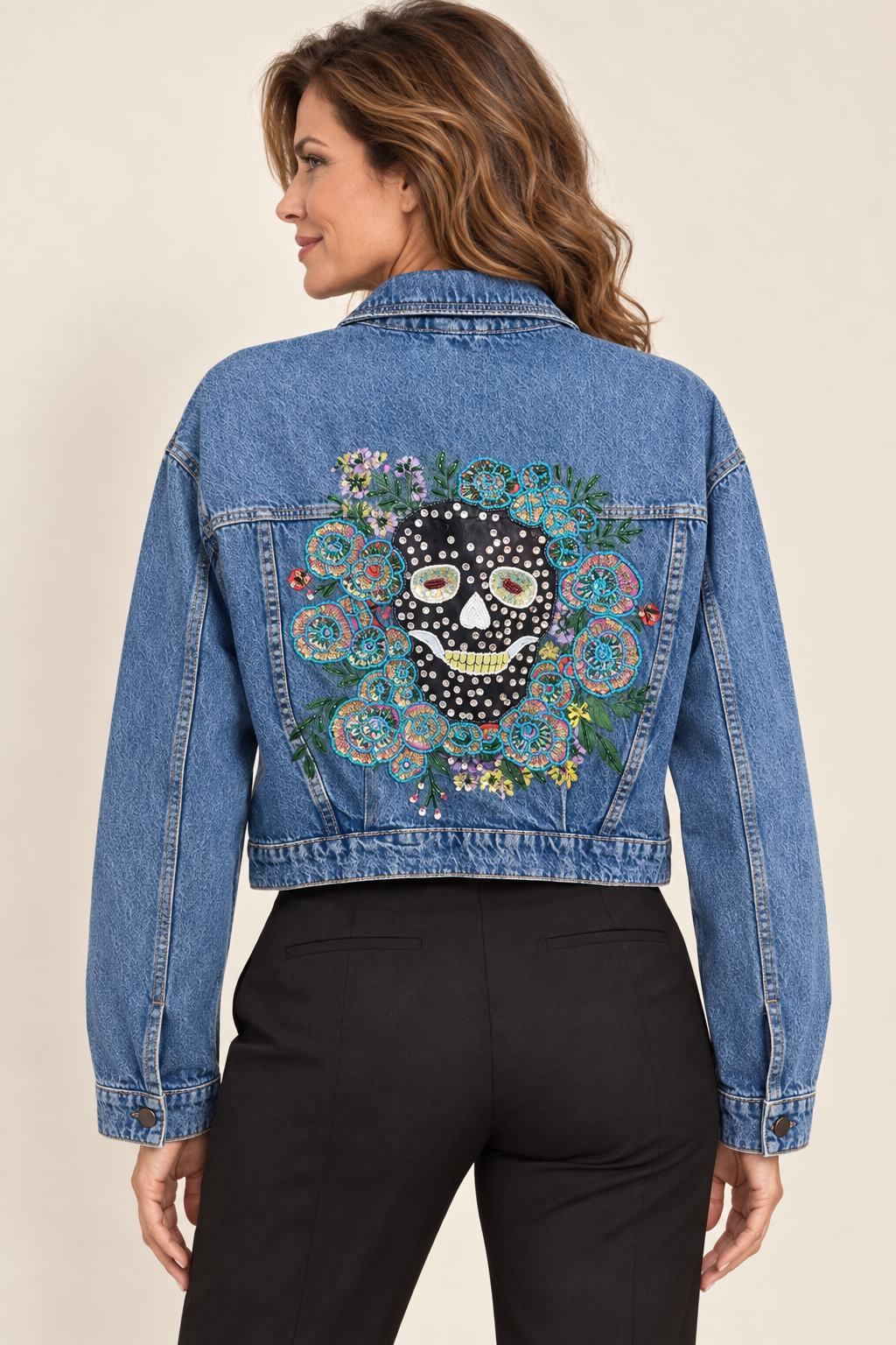 Alma Eterna Hand-Embellished Denim Jacket