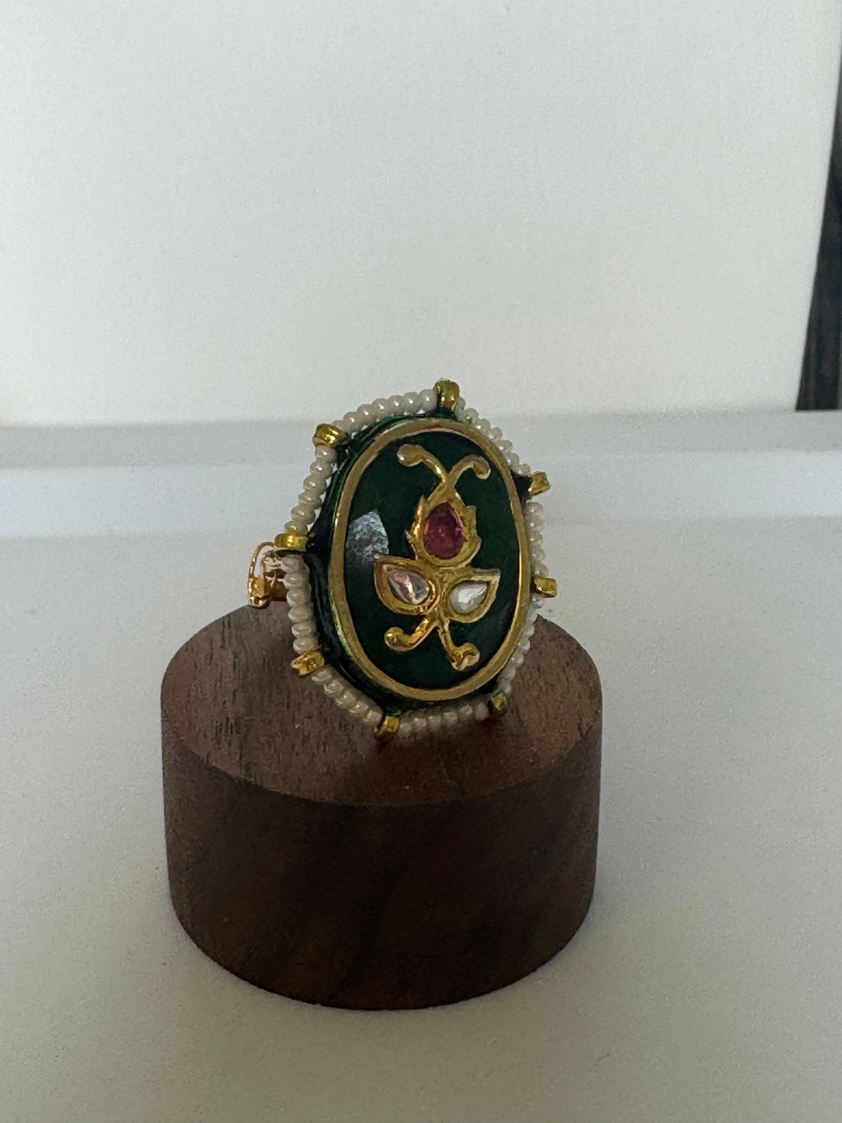 Aventurine Noor Kundan Ring