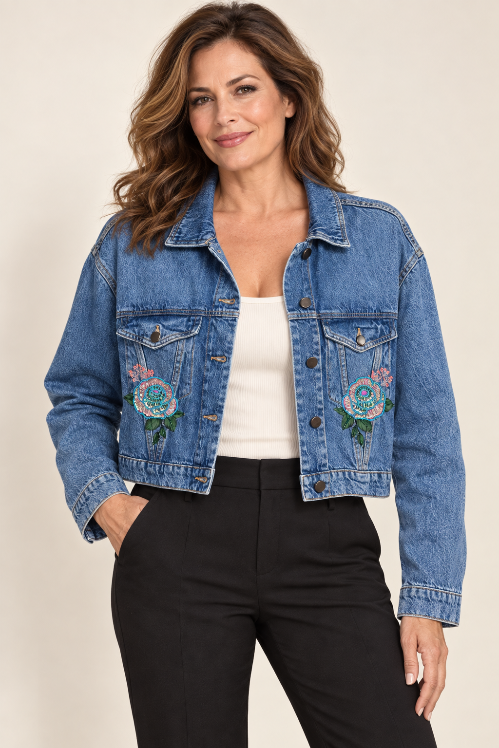Alma Eterna Hand-Embellished Denim Jacket