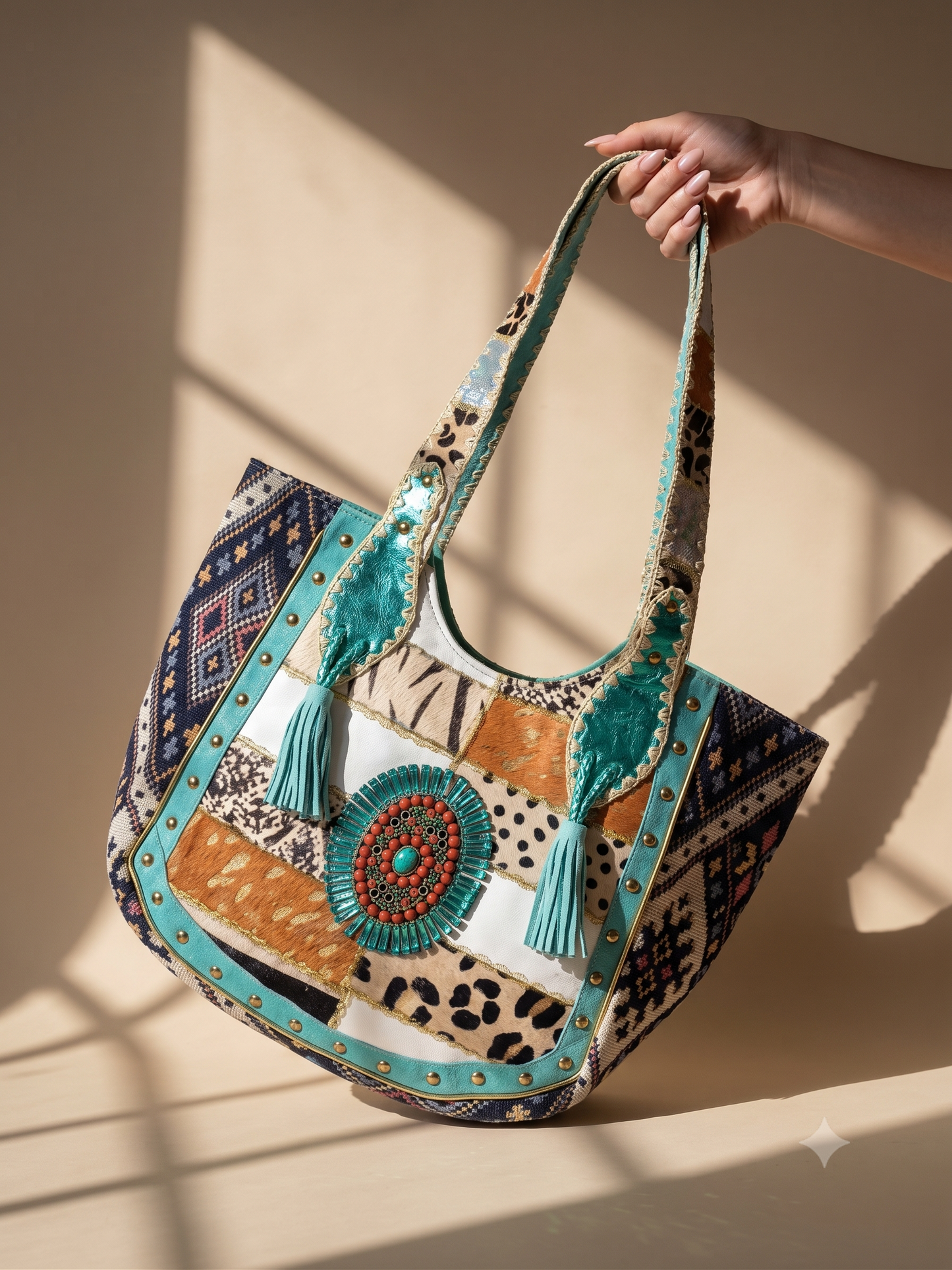 Turquoise Nomad Tote