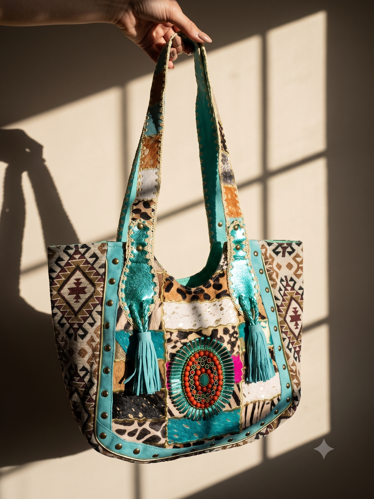 Turquoise Nomad Tote