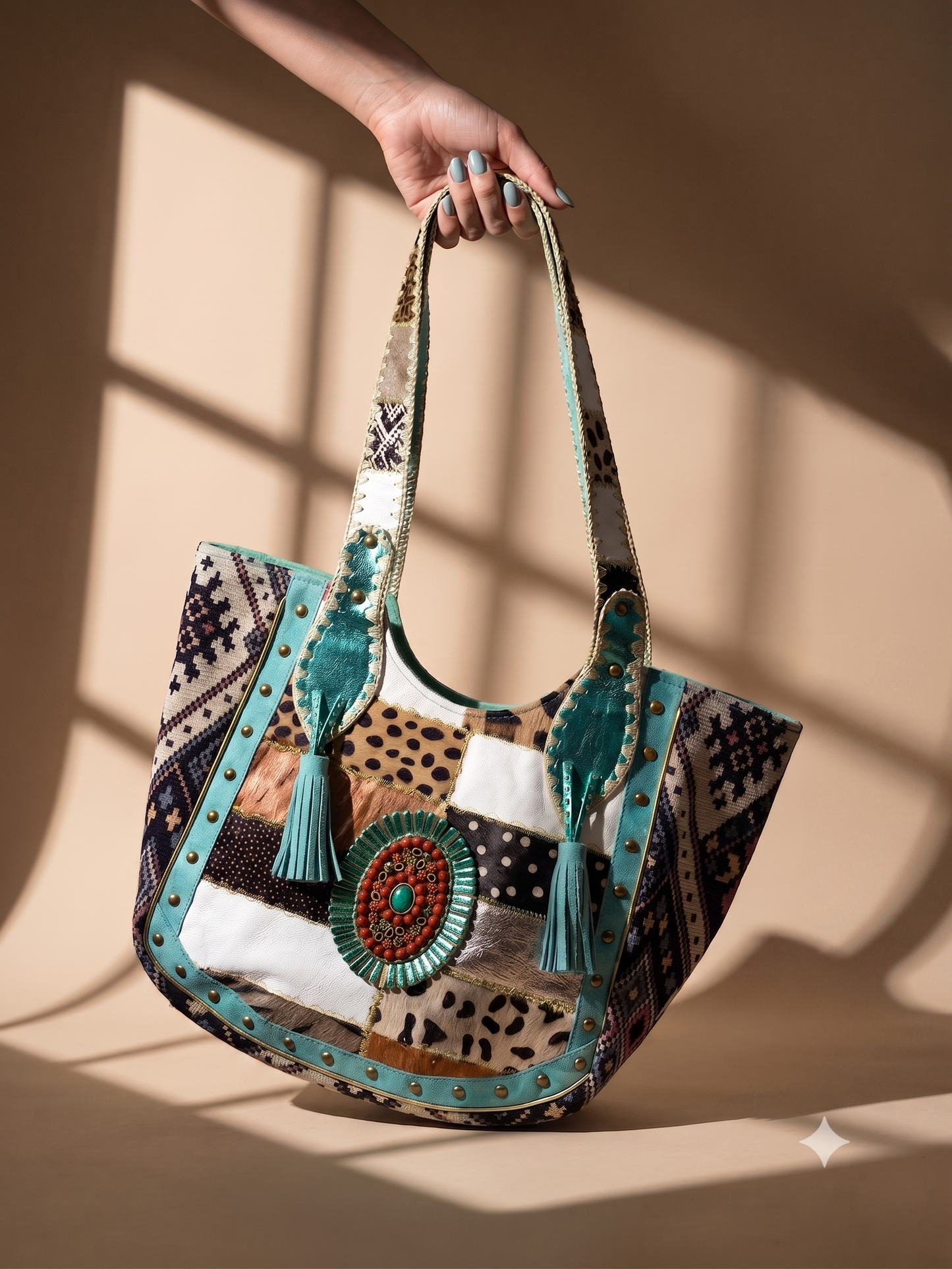 Turquoise Nomad Tote