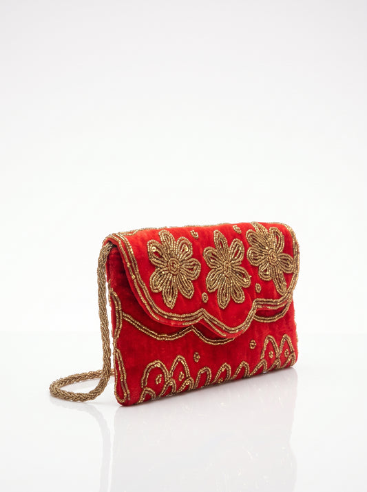 Handmade Red Velvet Clutch