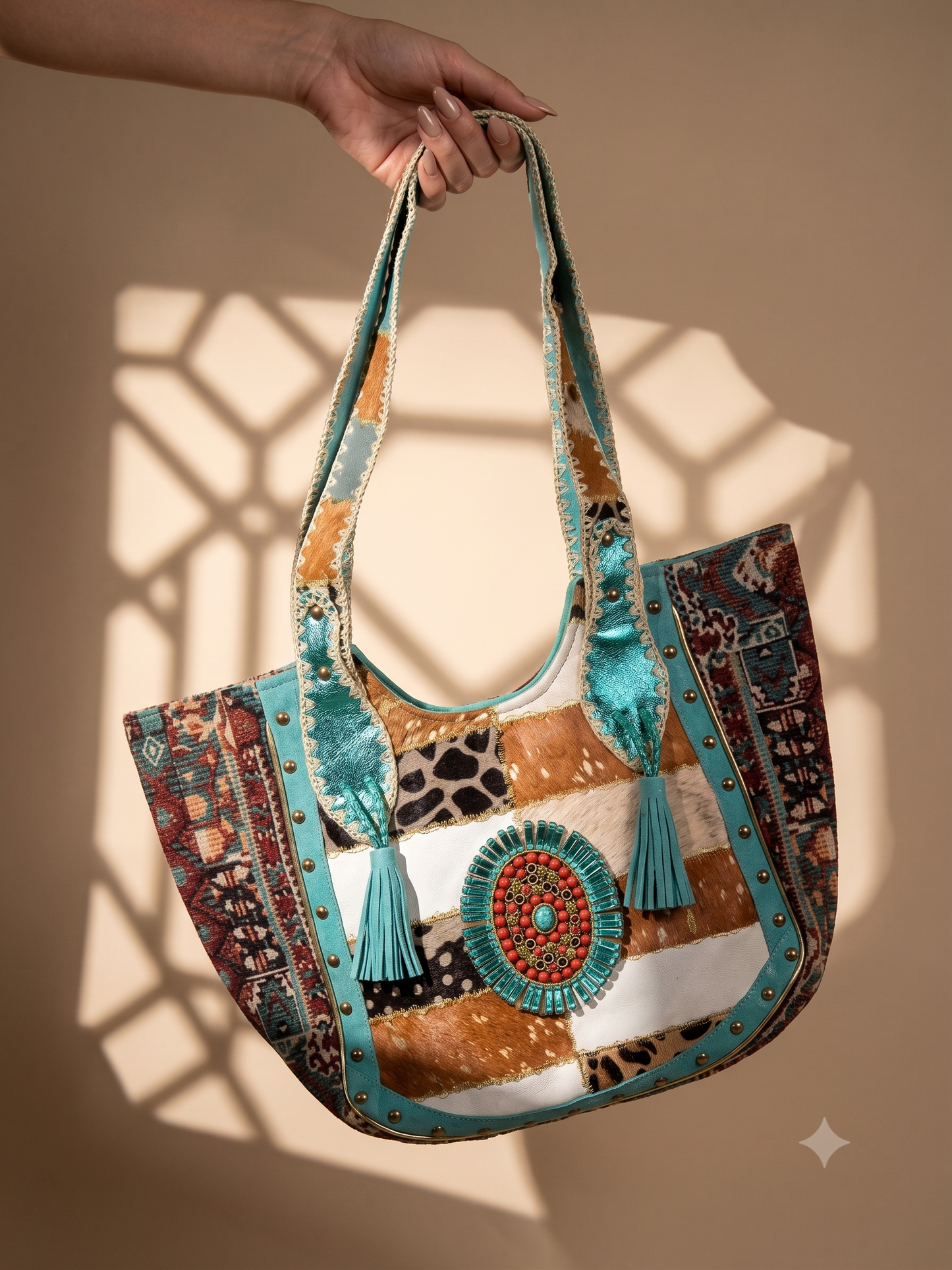 Turquoise Nomad Tote