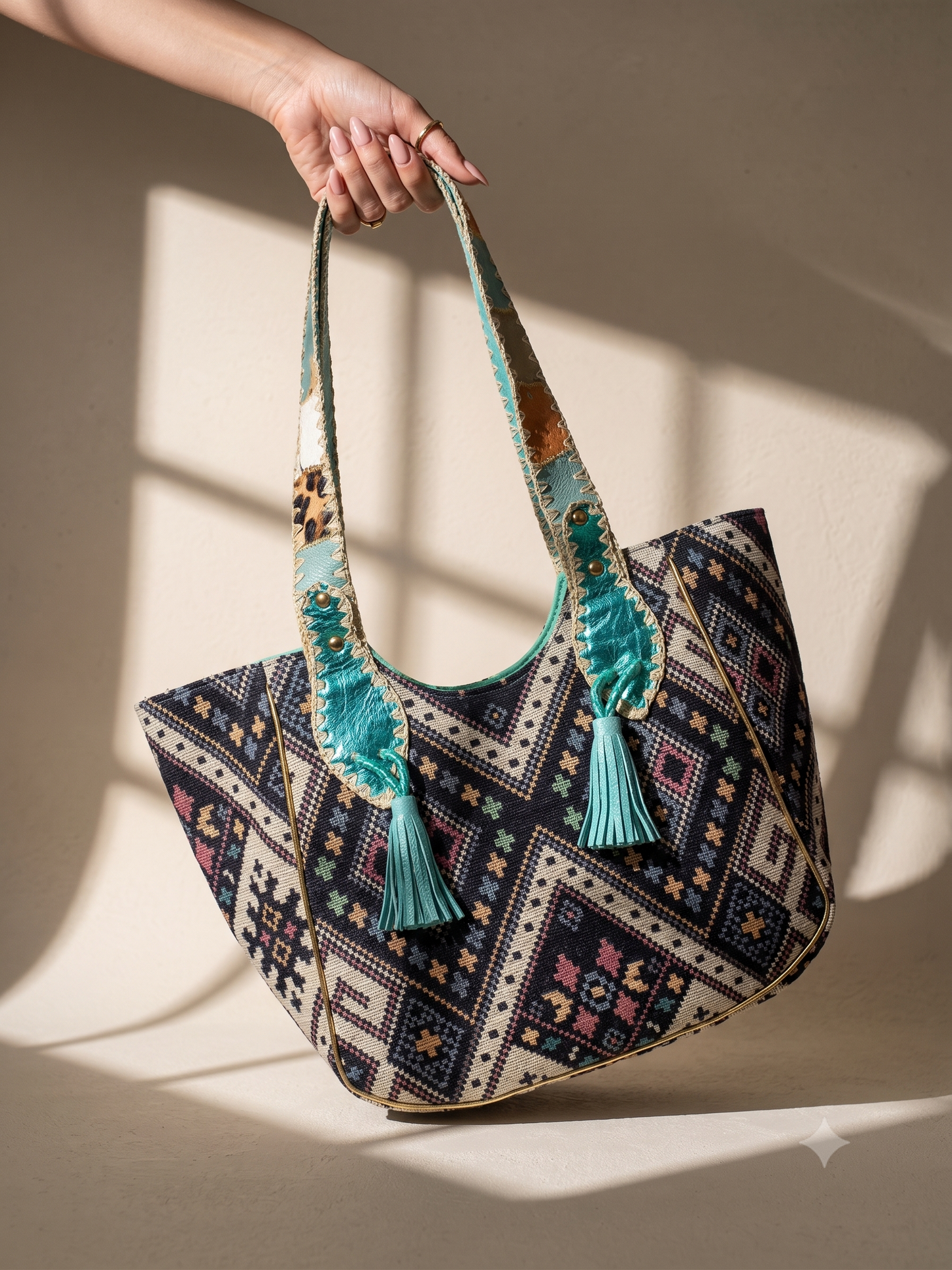 Turquoise Nomad Tote