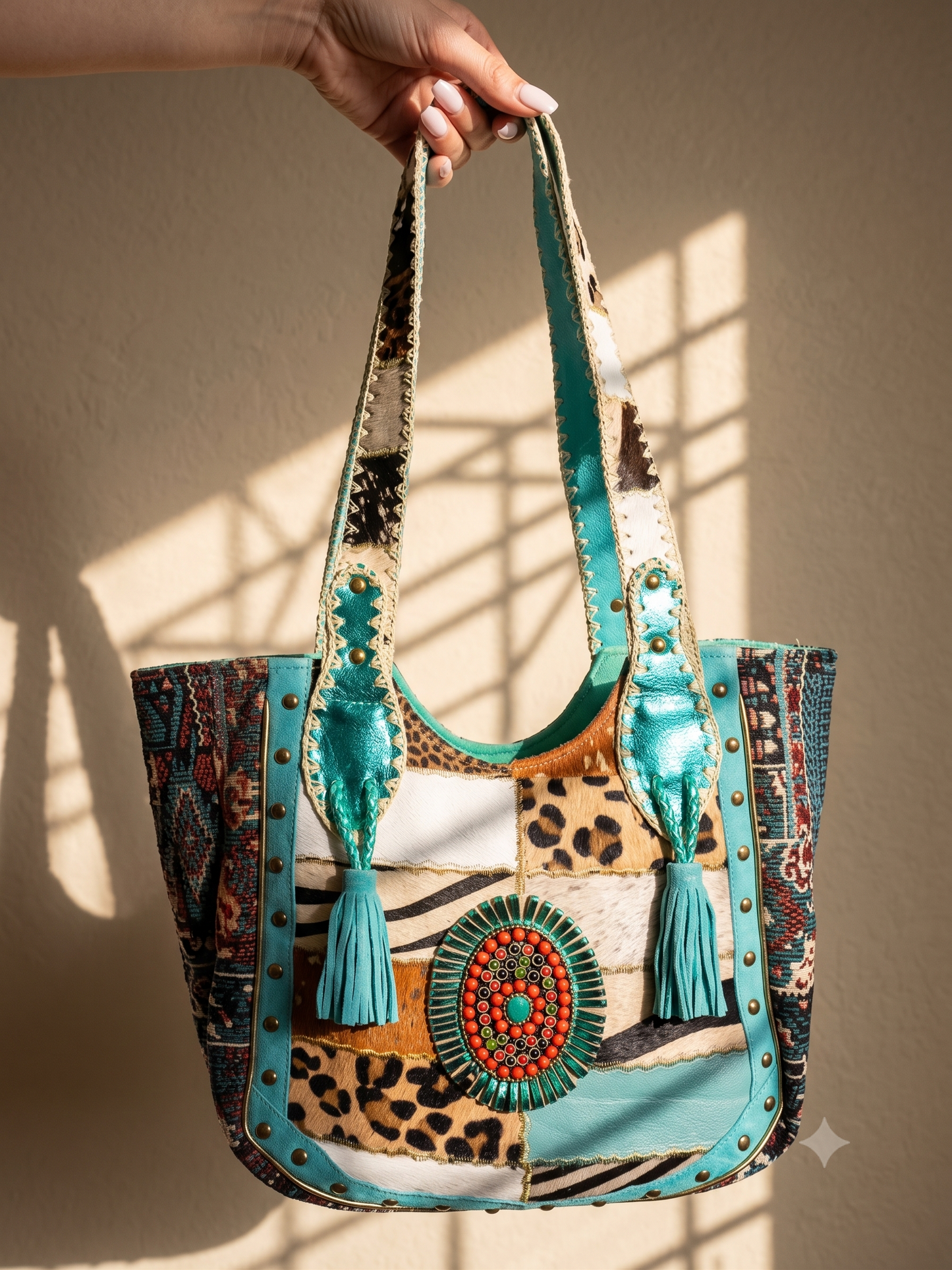 Turquoise Nomad Tote