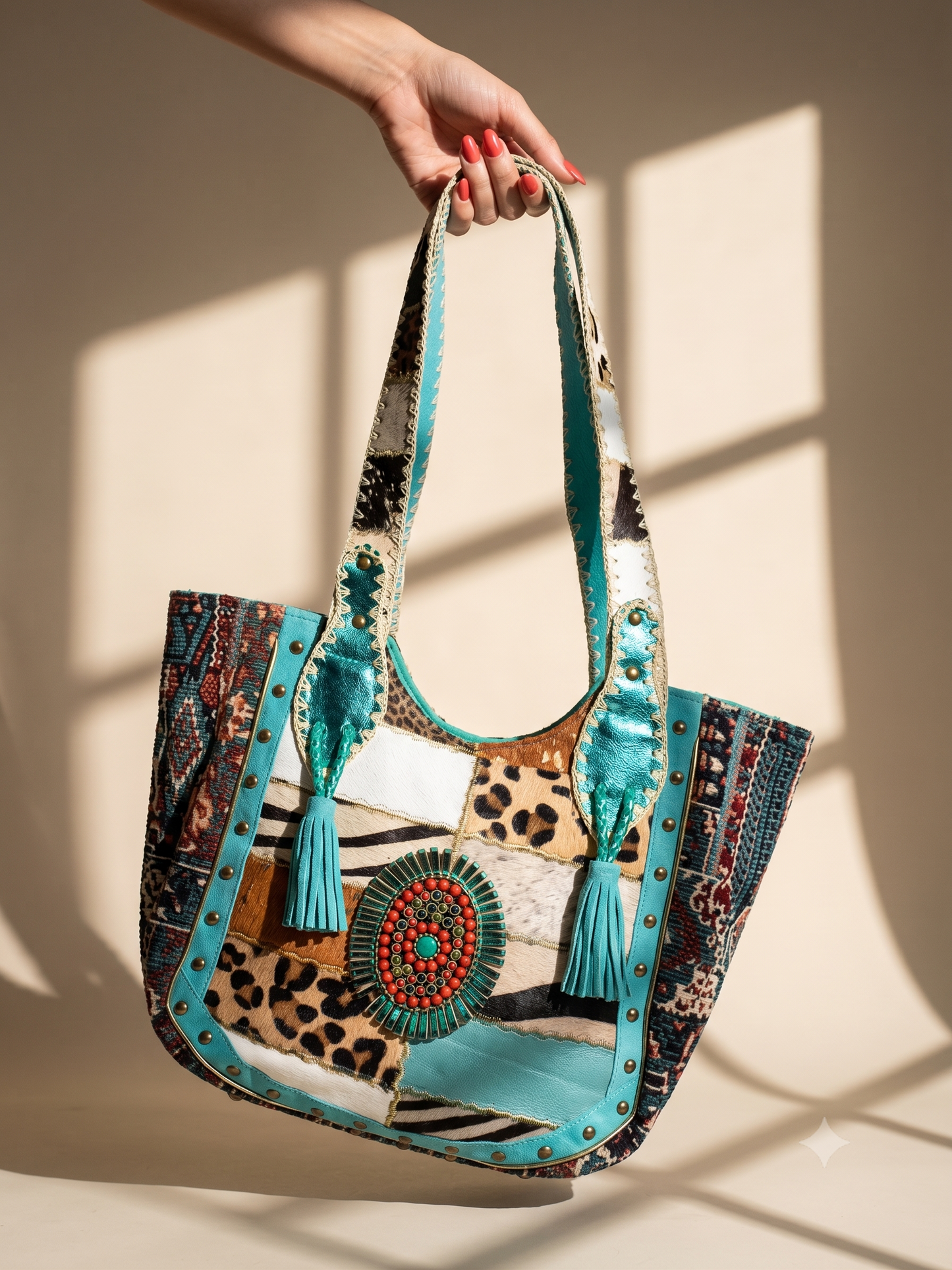 Turquoise Nomad Tote