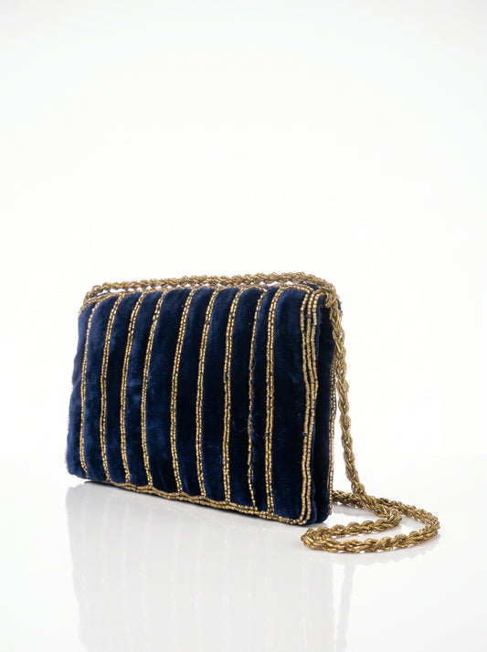 Handmade Royal Velvet Beaded Clutch