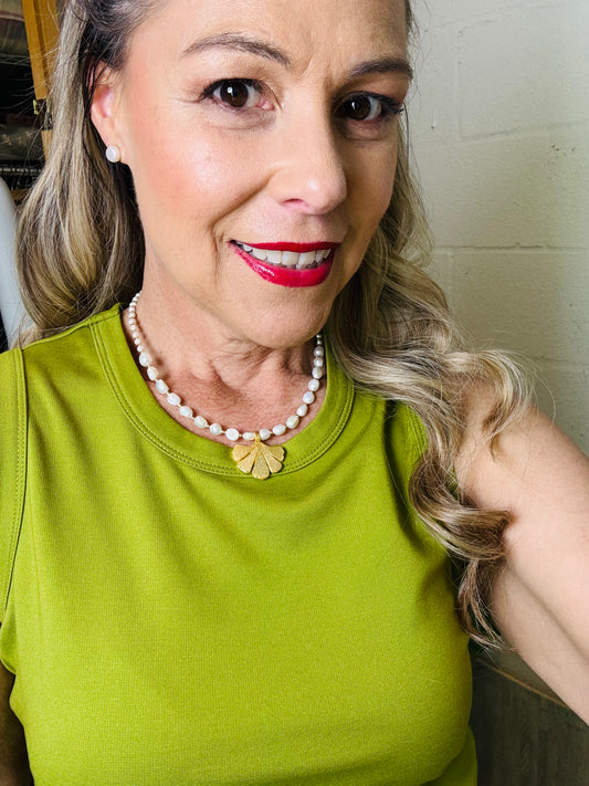 Trebol Necklace Pearls