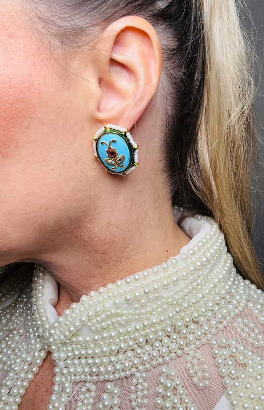 Turquoise Noor Kundan Earrings