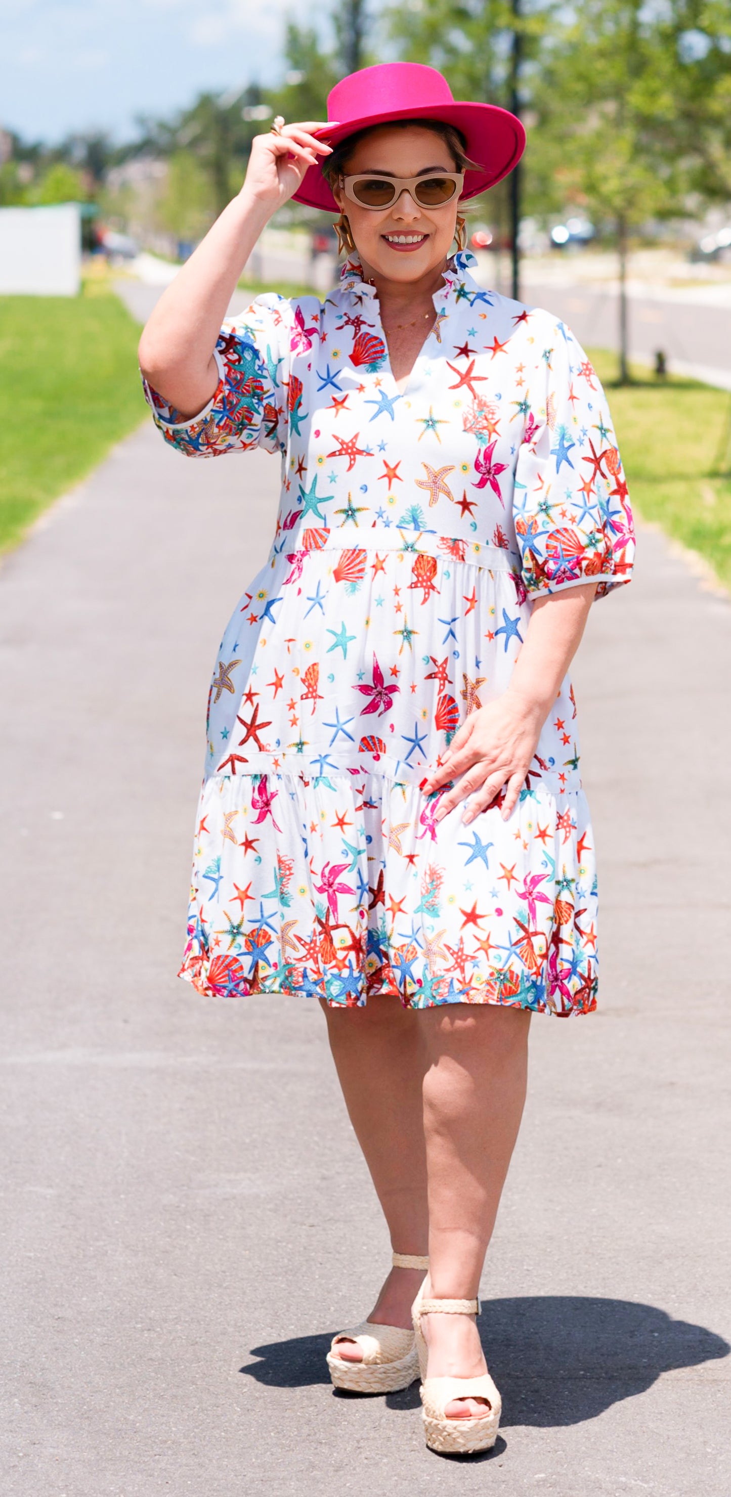 Veronica Starfish White Short Dress