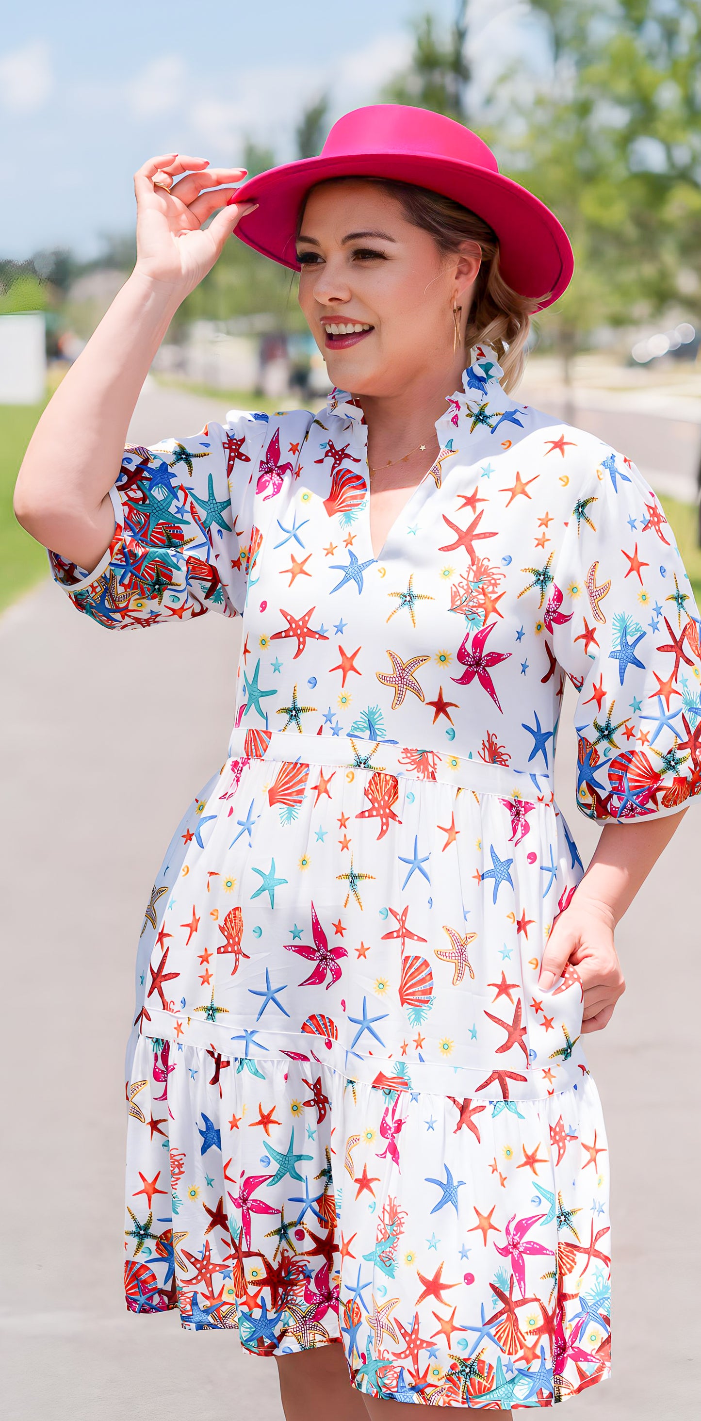 Veronica Starfish White Short Dress