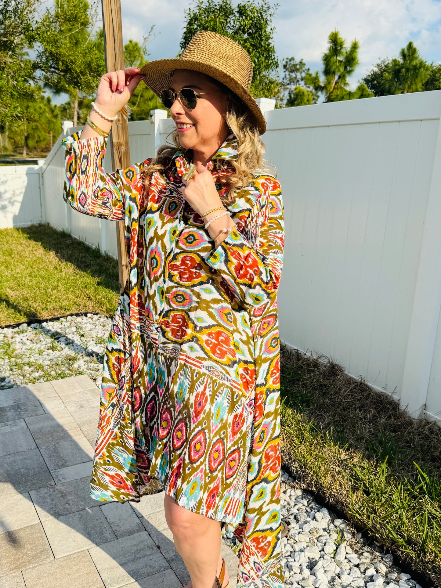Dana Aztec Blue Dress