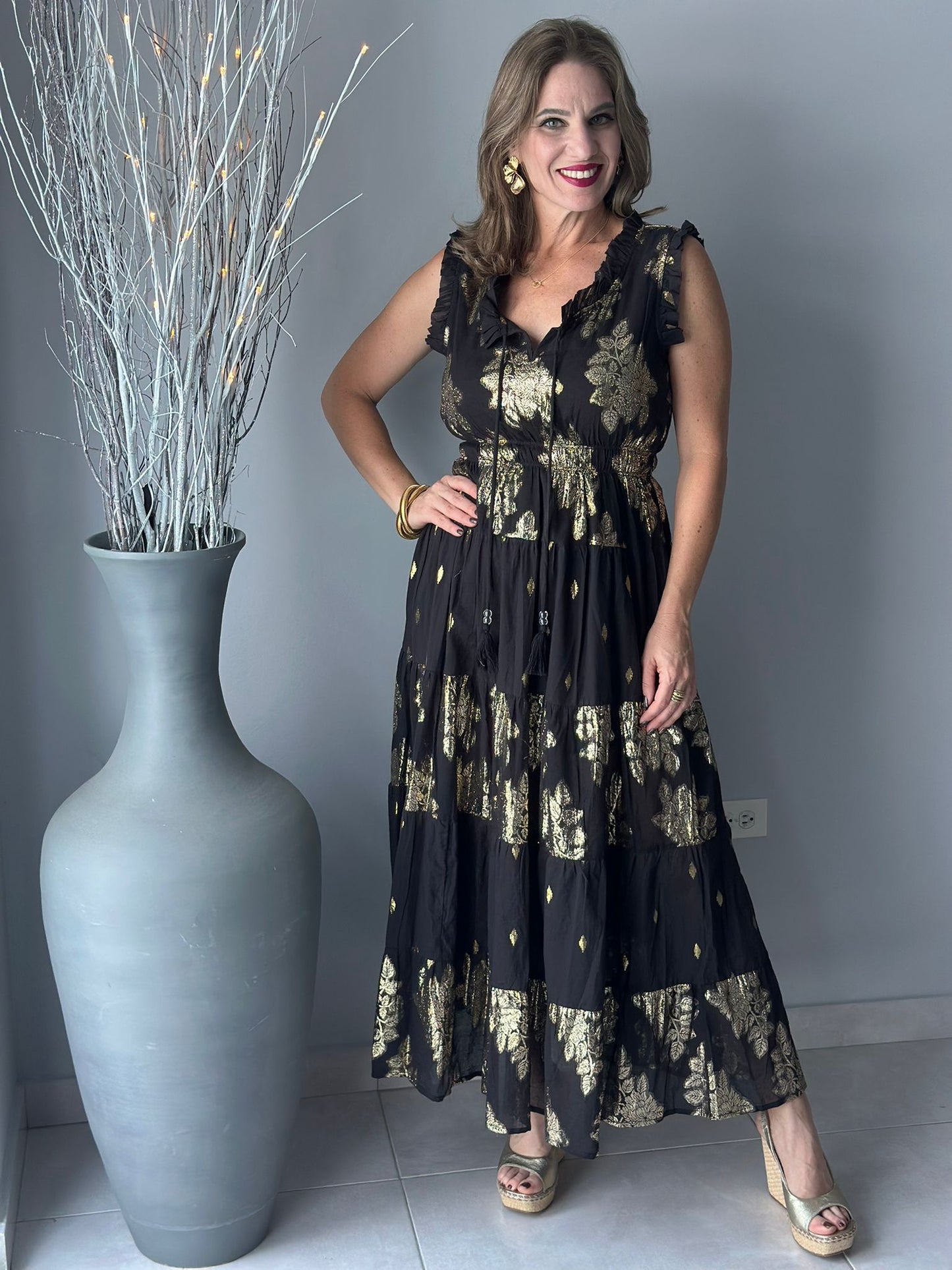 Sophia Dress Cotton Lurex
