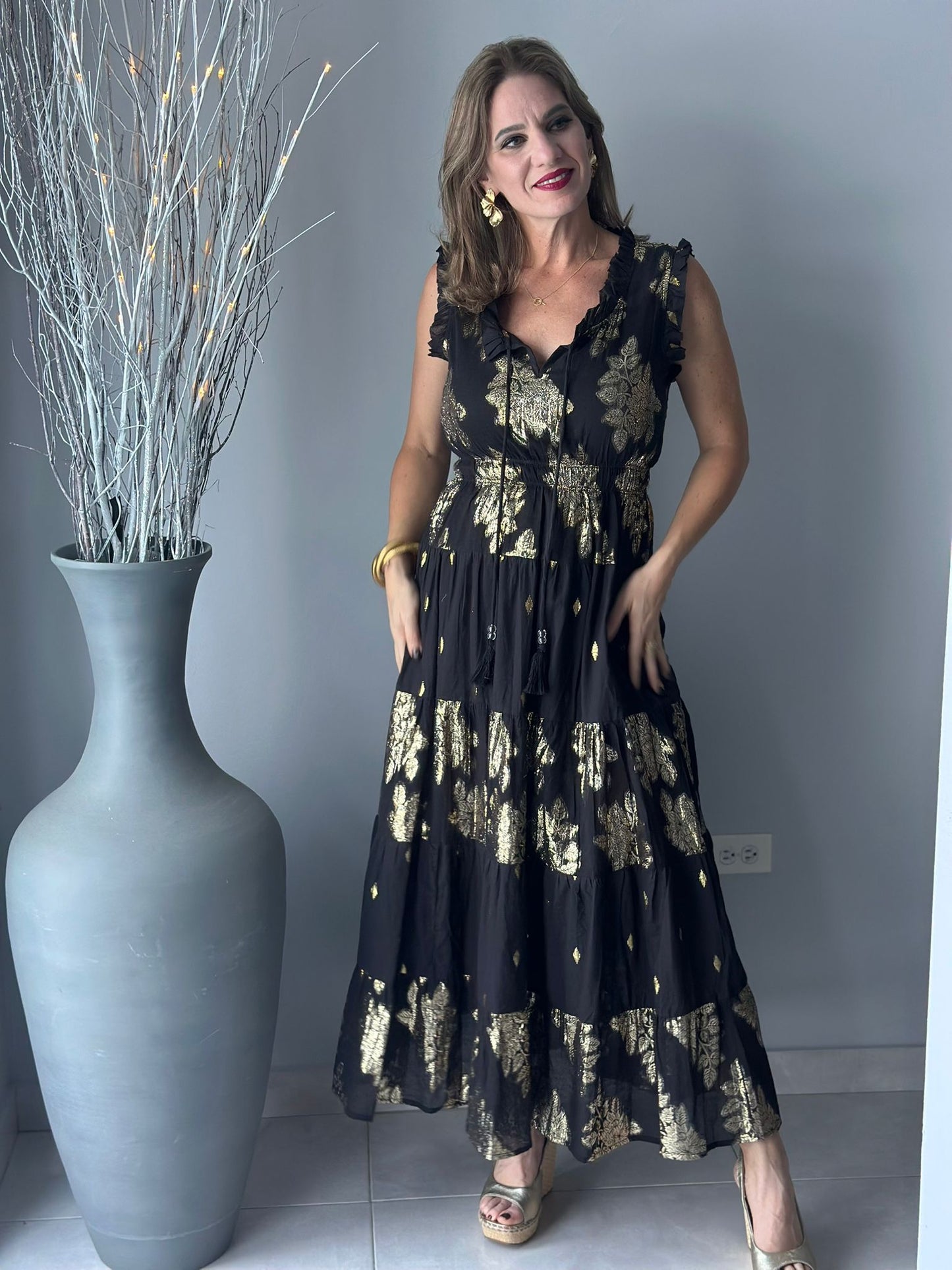 Sophia Dress Cotton Lurex