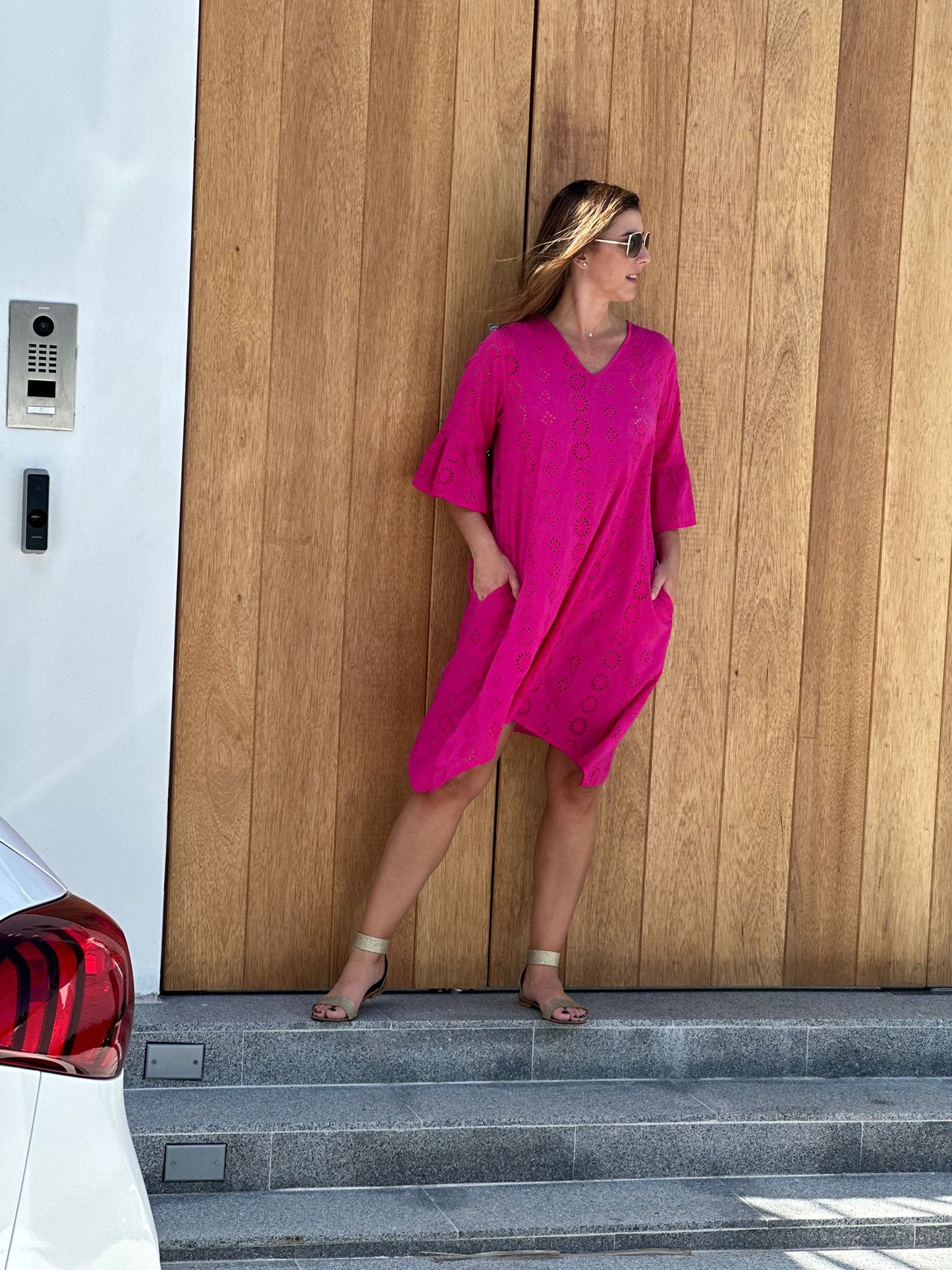 Milan Hot Pink Short Dress