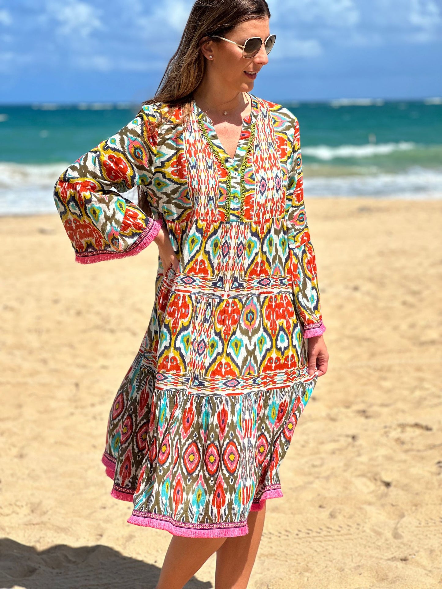 Heather Aztec Rust Dress