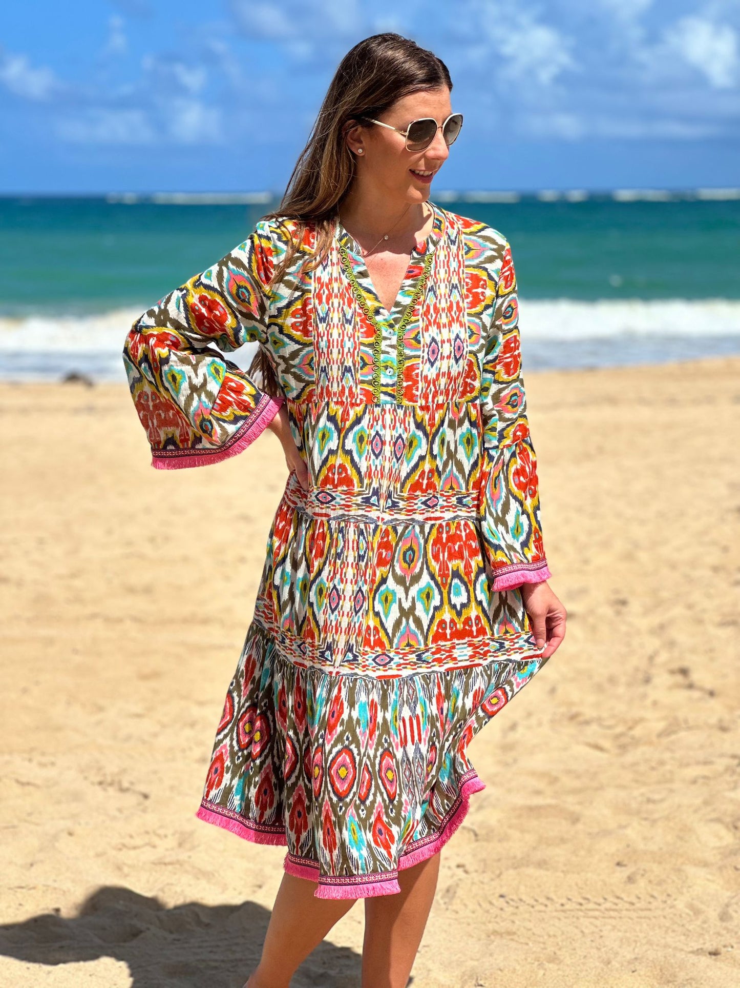 Heather Aztec Rust Dress