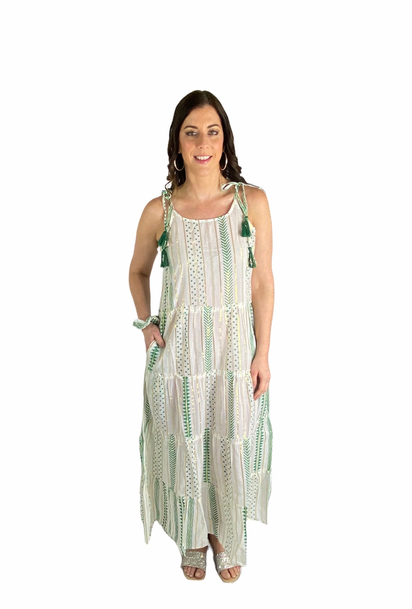 Caro Green Long Dress