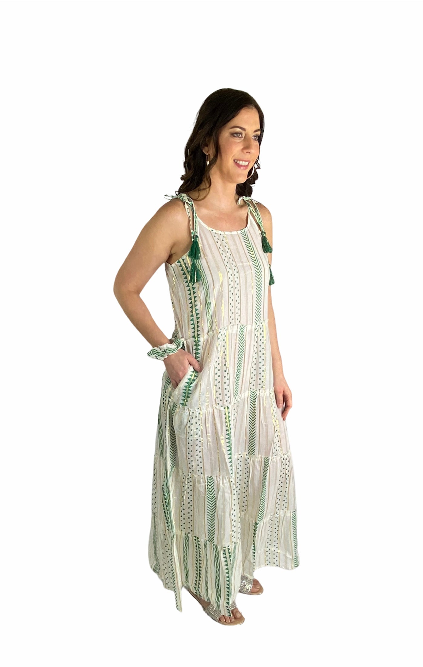 Caro Green Long Dress