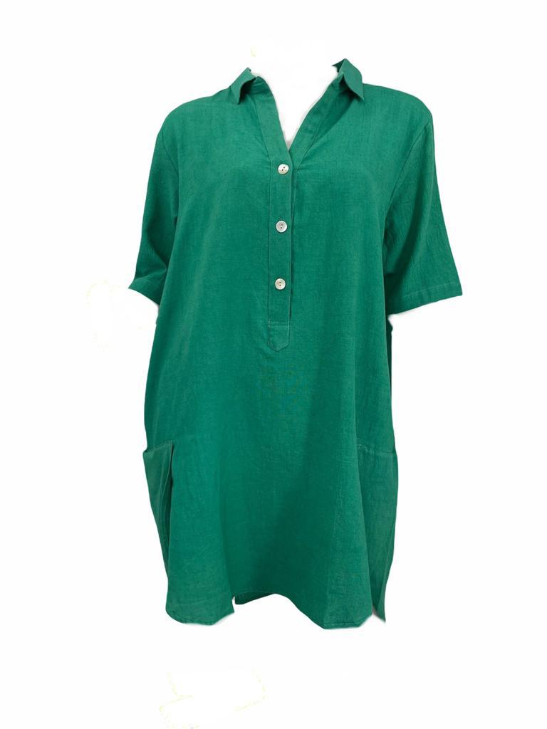 Amaris Green Shirt Dress